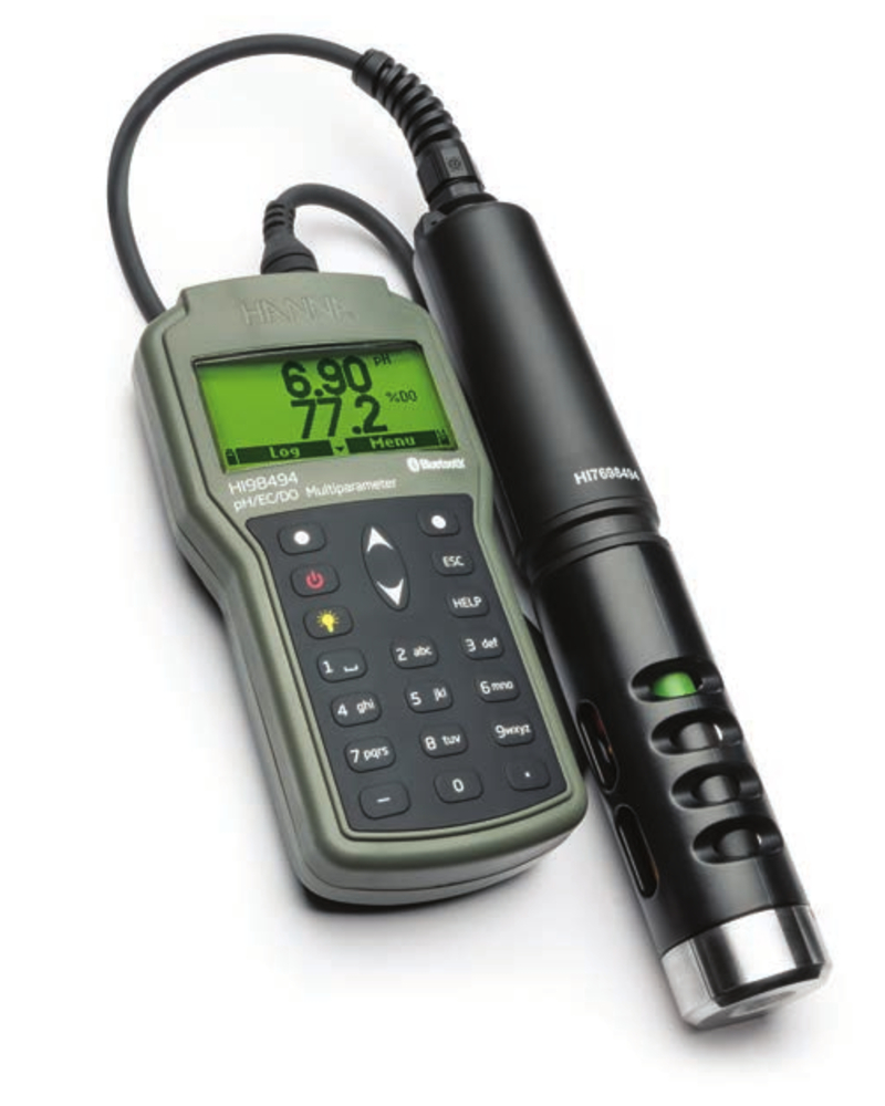 HI98494 Multiparametrový prenosný merač pH/EC/OPDO s Bluetooth, 4 m kábel, kufríková sada