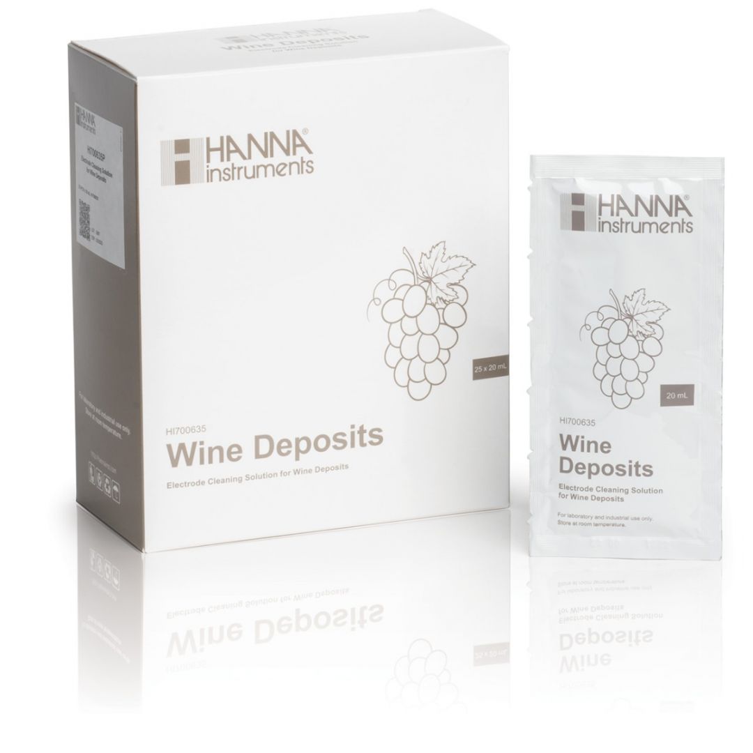 HI700635P Čistiaci roztok pre elektródy na vínne usadeniny, 25 x 20 ml