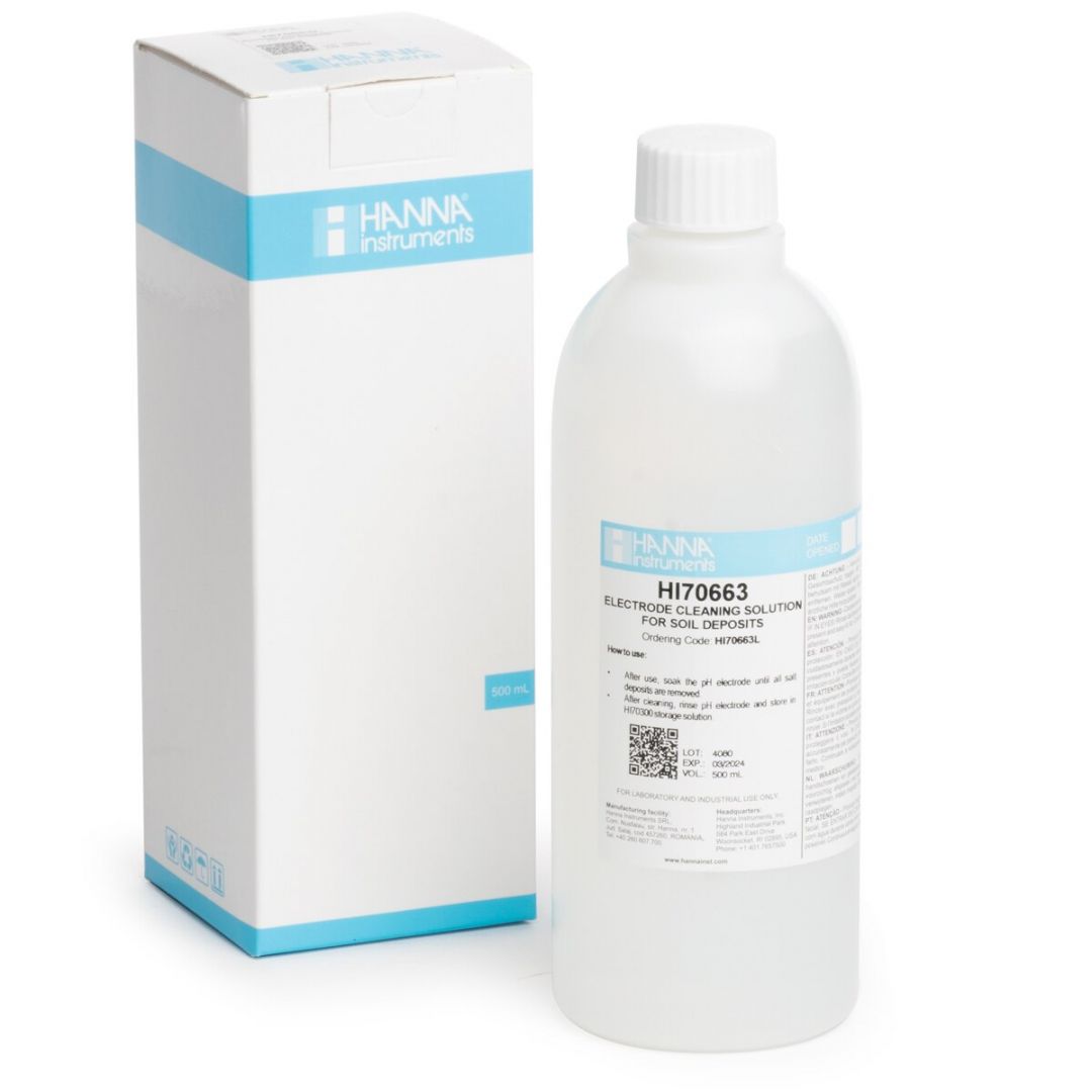 HI70663L Čistiaci roztok pre elektródy na pôdne usadeniny, 500 ml