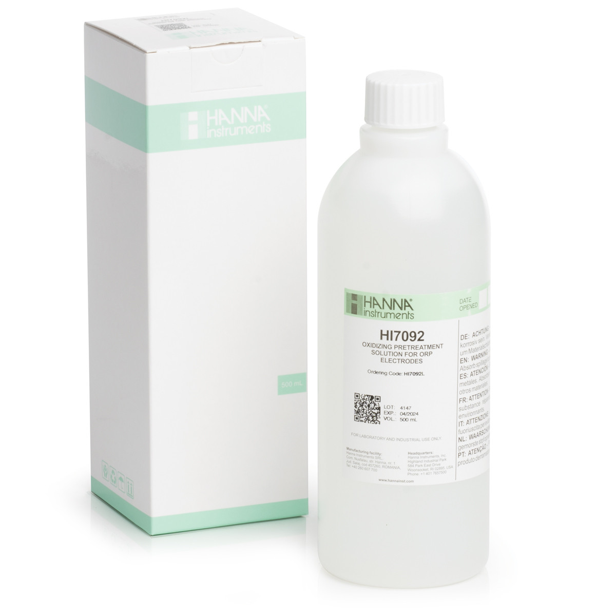 HI7092L Oxidačný roztok predúpravy pre ORP elektródy, 500 ml