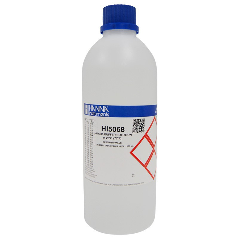 HI5068 Kalibračný roztok pH 6,86 s certifikátom, 500 ml