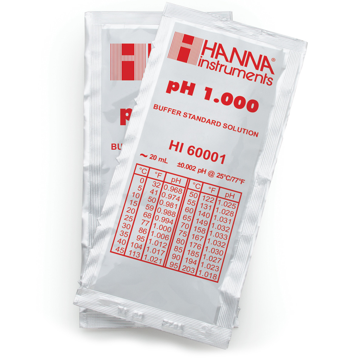 HI60001-02 Millesimal Kalibračný roztok pH 1,000 s certifikátom, 25 x 20 ml
