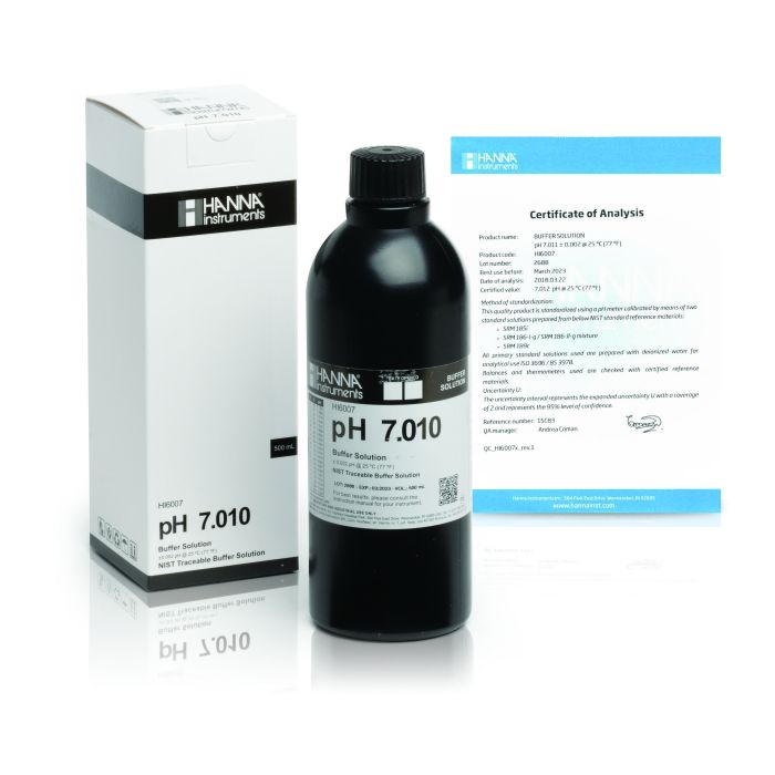 HI6007-01 Millesimal Kalibračný roztok pH 7,010 s certifikátom, 1000 ml