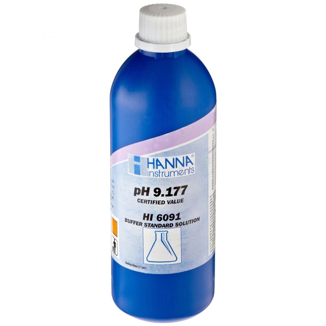 HI6091 Millesimal Kalibračný roztok pH 9,177 s certifikátom, 500 ml