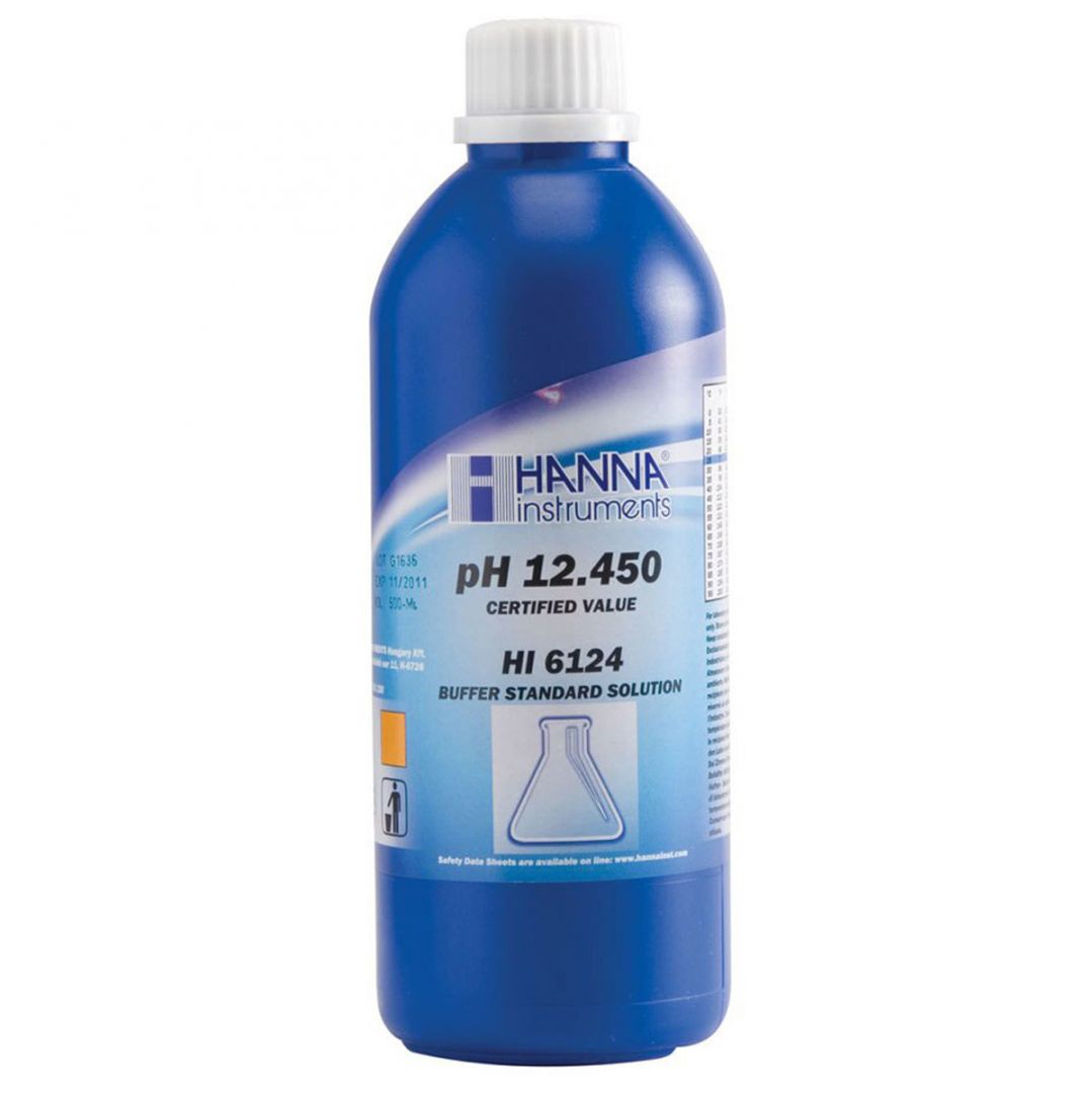 HI6124 Millesimal Kalibračný roztok pH 12,450 s certifikátom, 500 ml