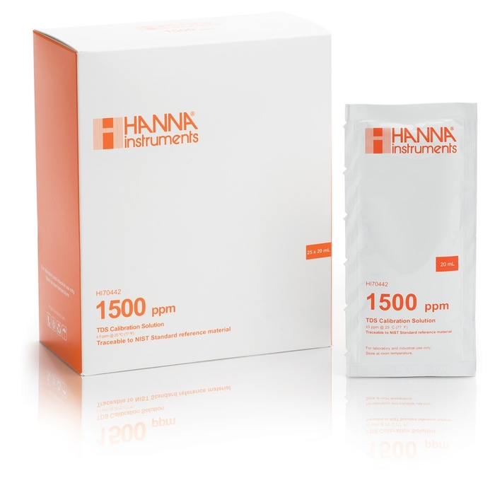HI70442P Kalibračný roztok TDS 1500 mg/l (ppm), 25 x 20 ml